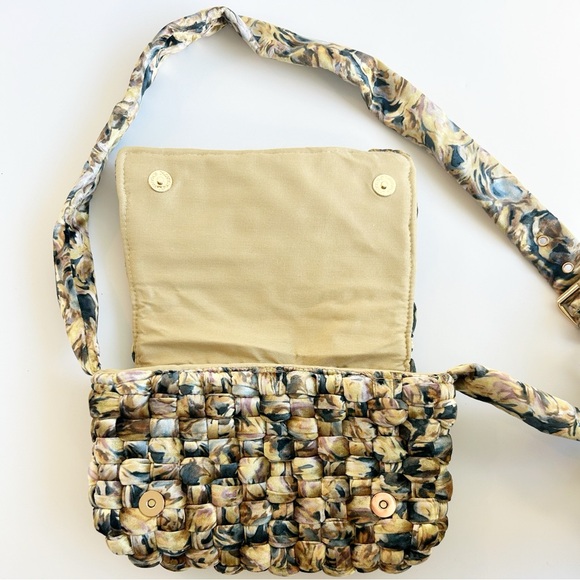 Anthropologie Daily Practice Woven Velvet Crossbody Bag in Neutral Motif - Picture 3 of 7